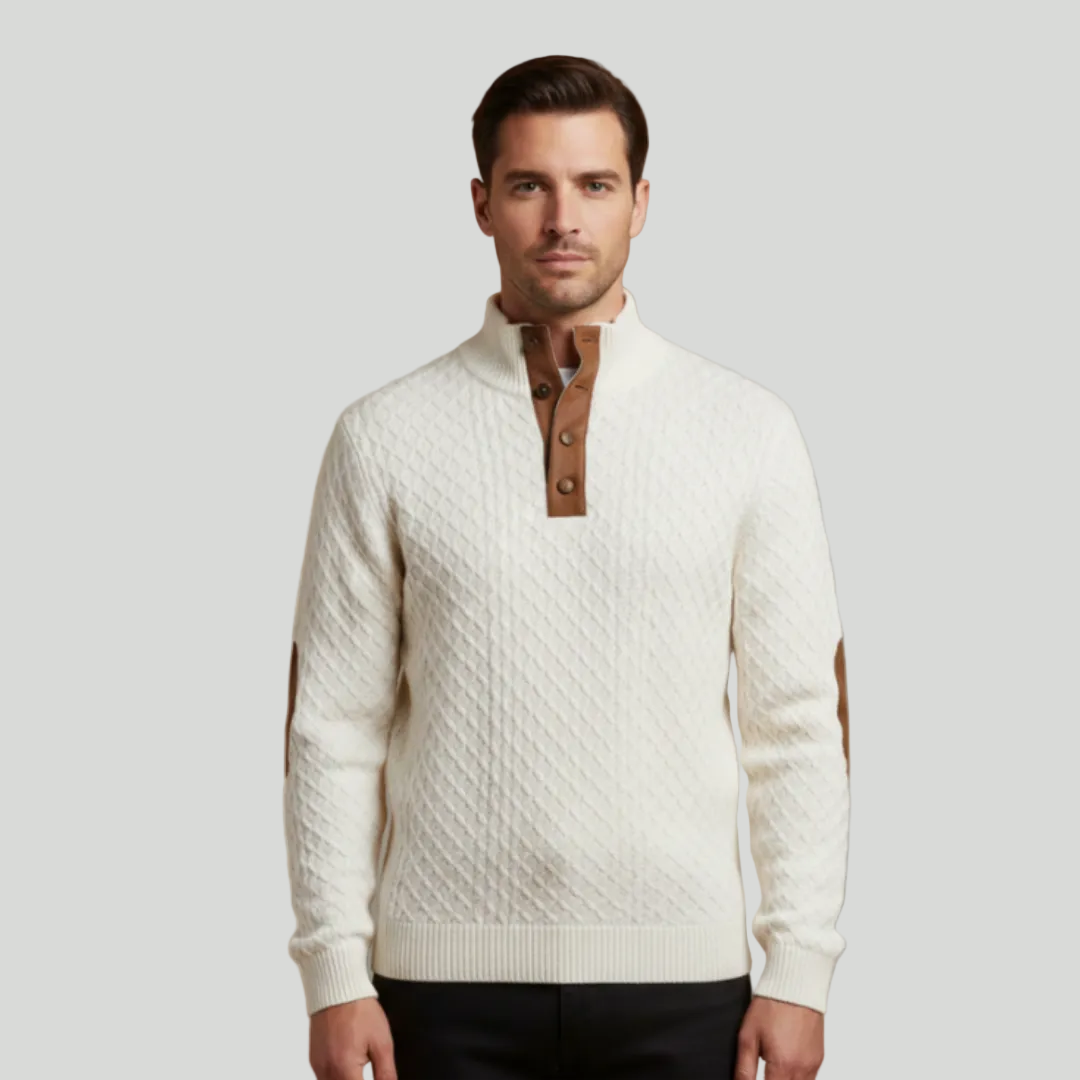 Men's Modern Button Knit Jumper