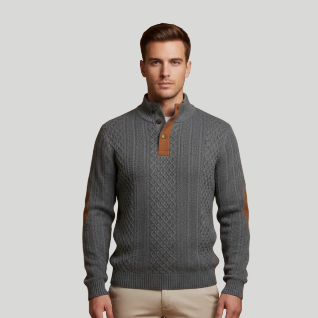 Men's Modern Button Knit Jumper