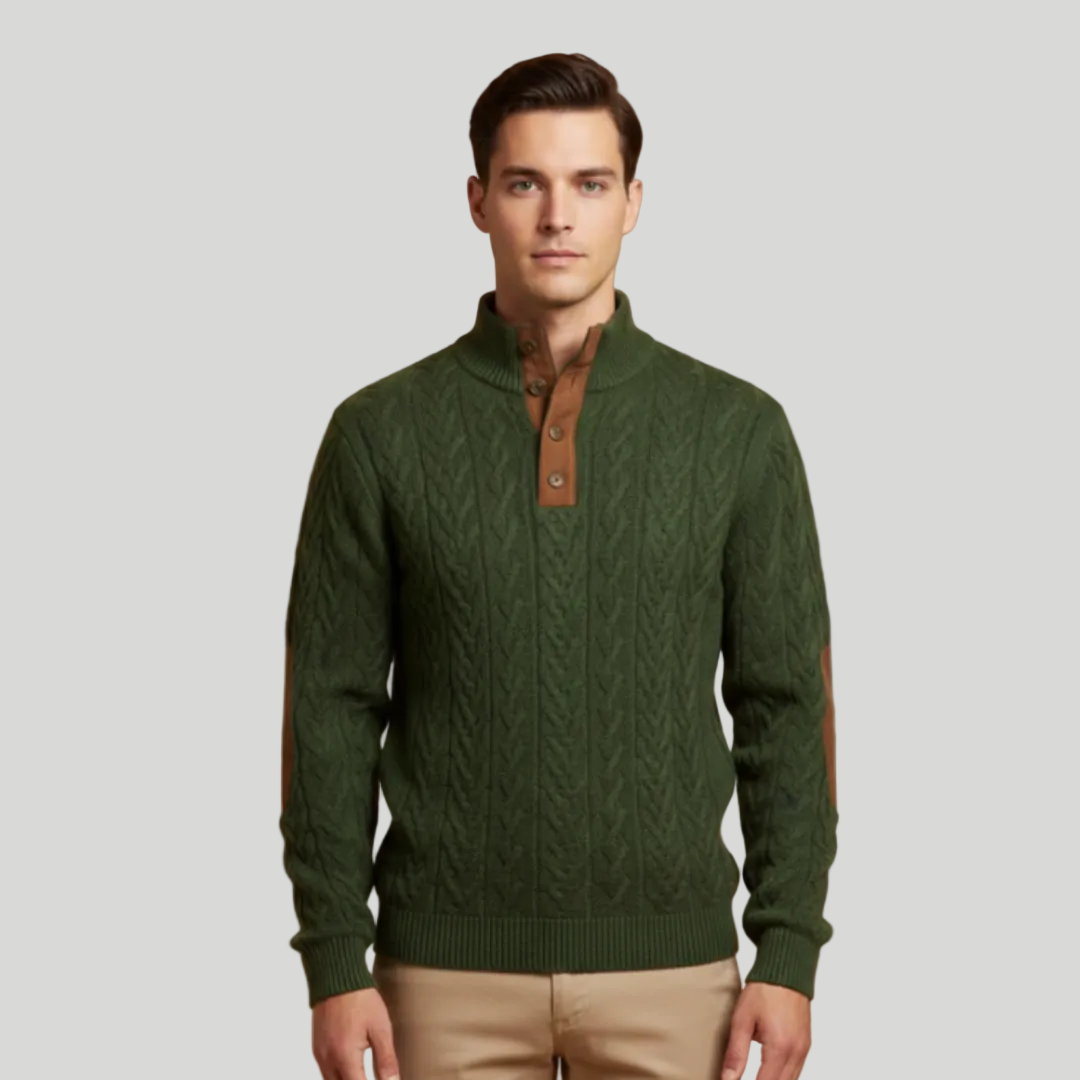 Men's Modern Button Knit Jumper