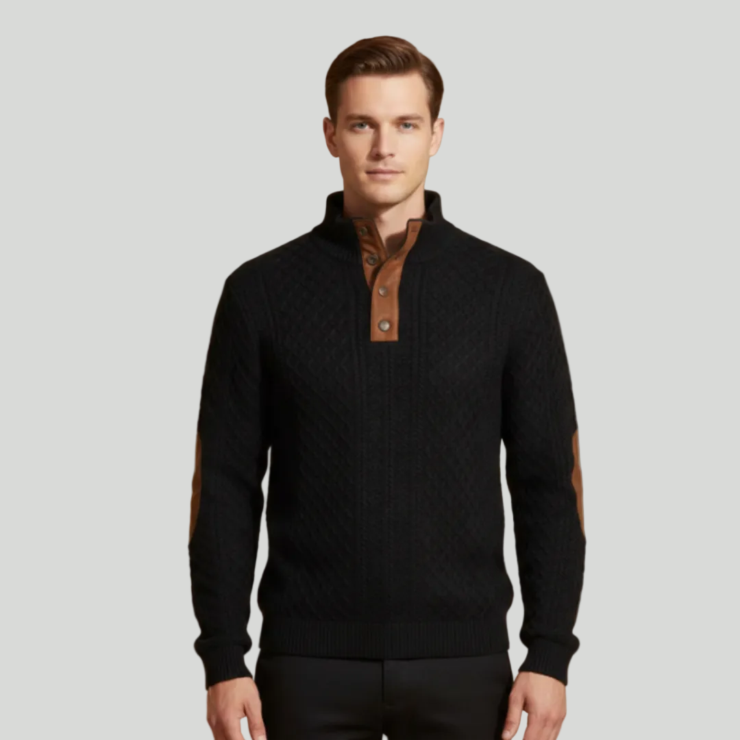 Men's Modern Button Knit Jumper