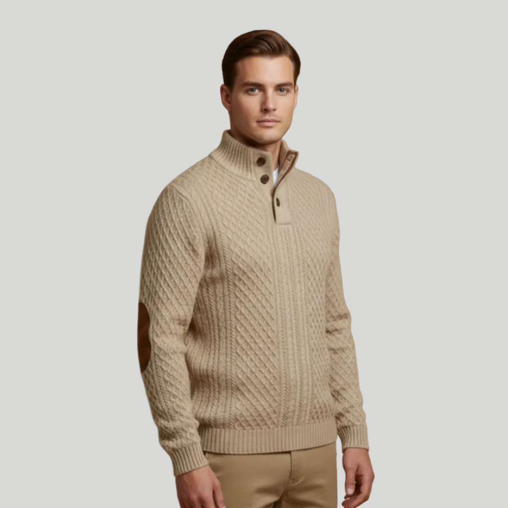 Men's Modern Button Knit Jumper