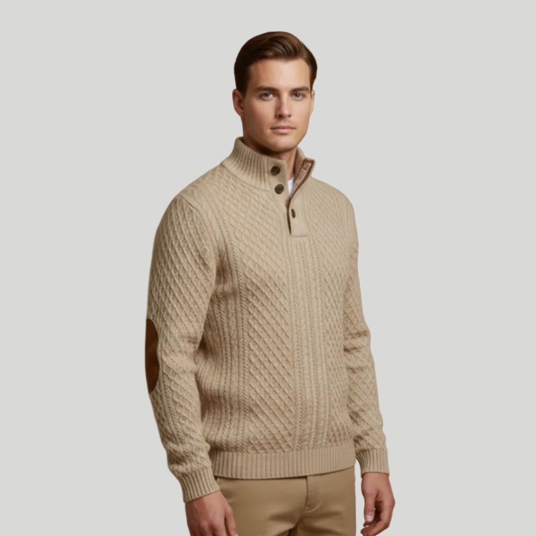 Men's Modern Button Knit Jumper