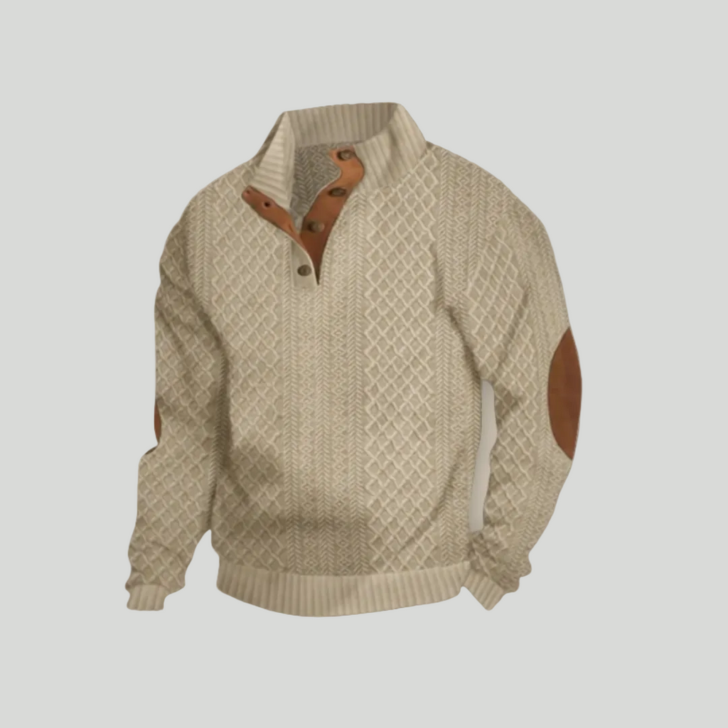 Men's Modern Button Knit Jumper