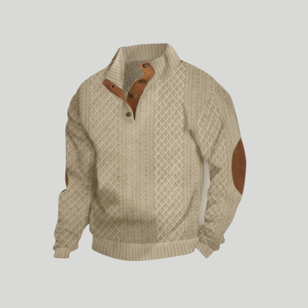 Men's Modern Button Knit Jumper