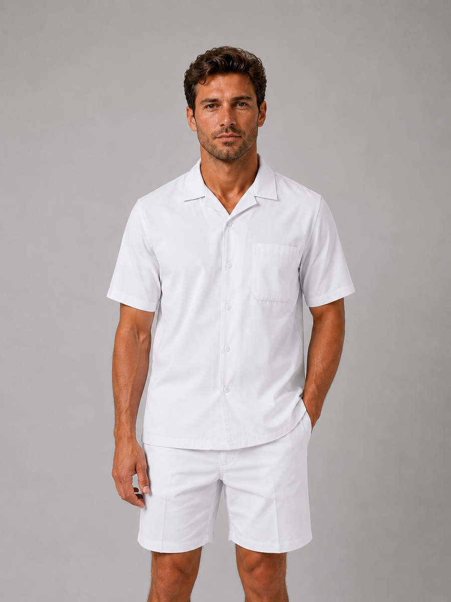Men's Co-Ord Set Two-Piece Matching Shirt & Shorts Casual Everyday Holiday Beach Relaxed Outfit Versatile Reeve