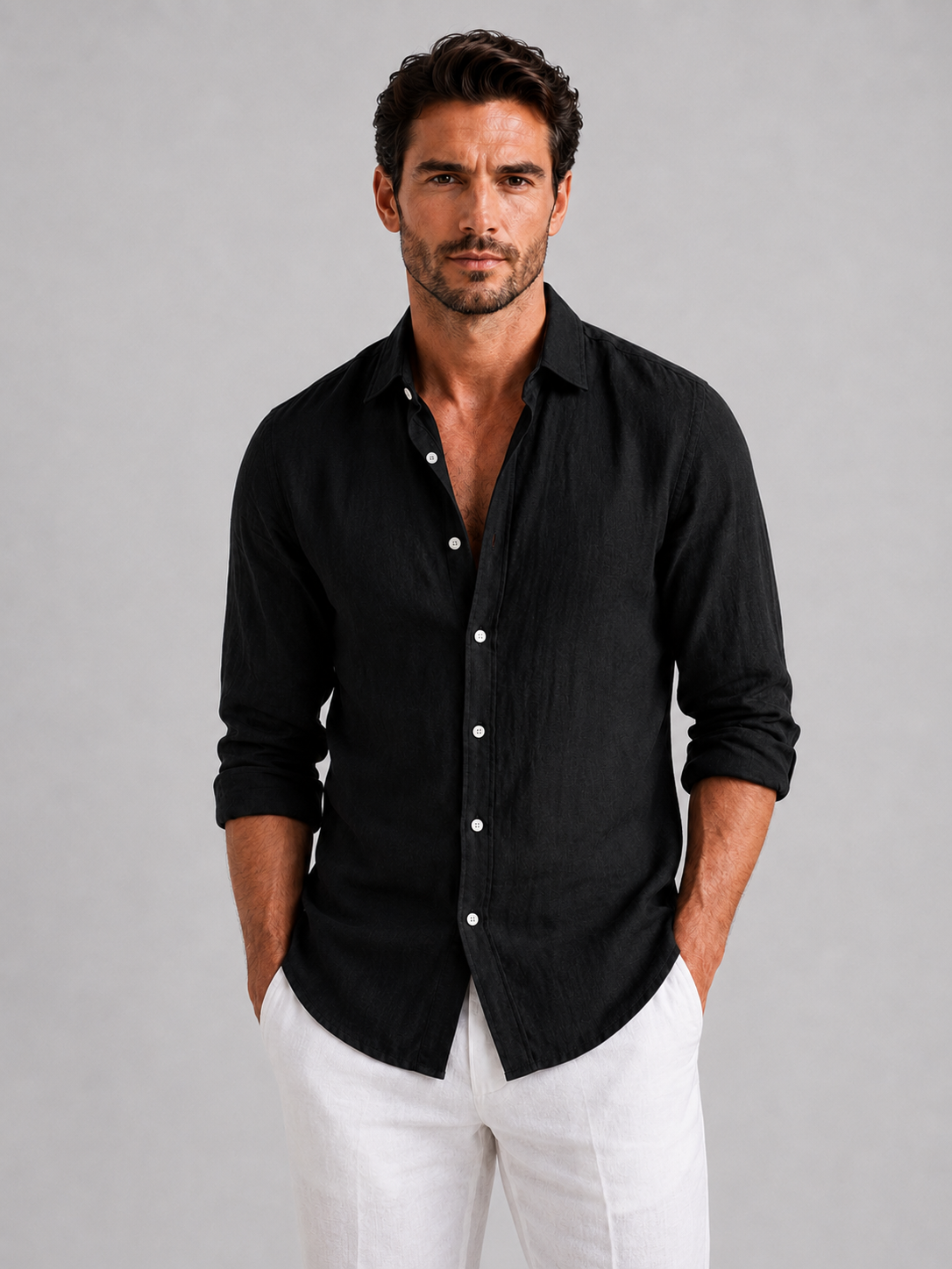 Men's Relaxed Fit Button-Up Summer Shirt Short Sleeve Casual Everyday Wear