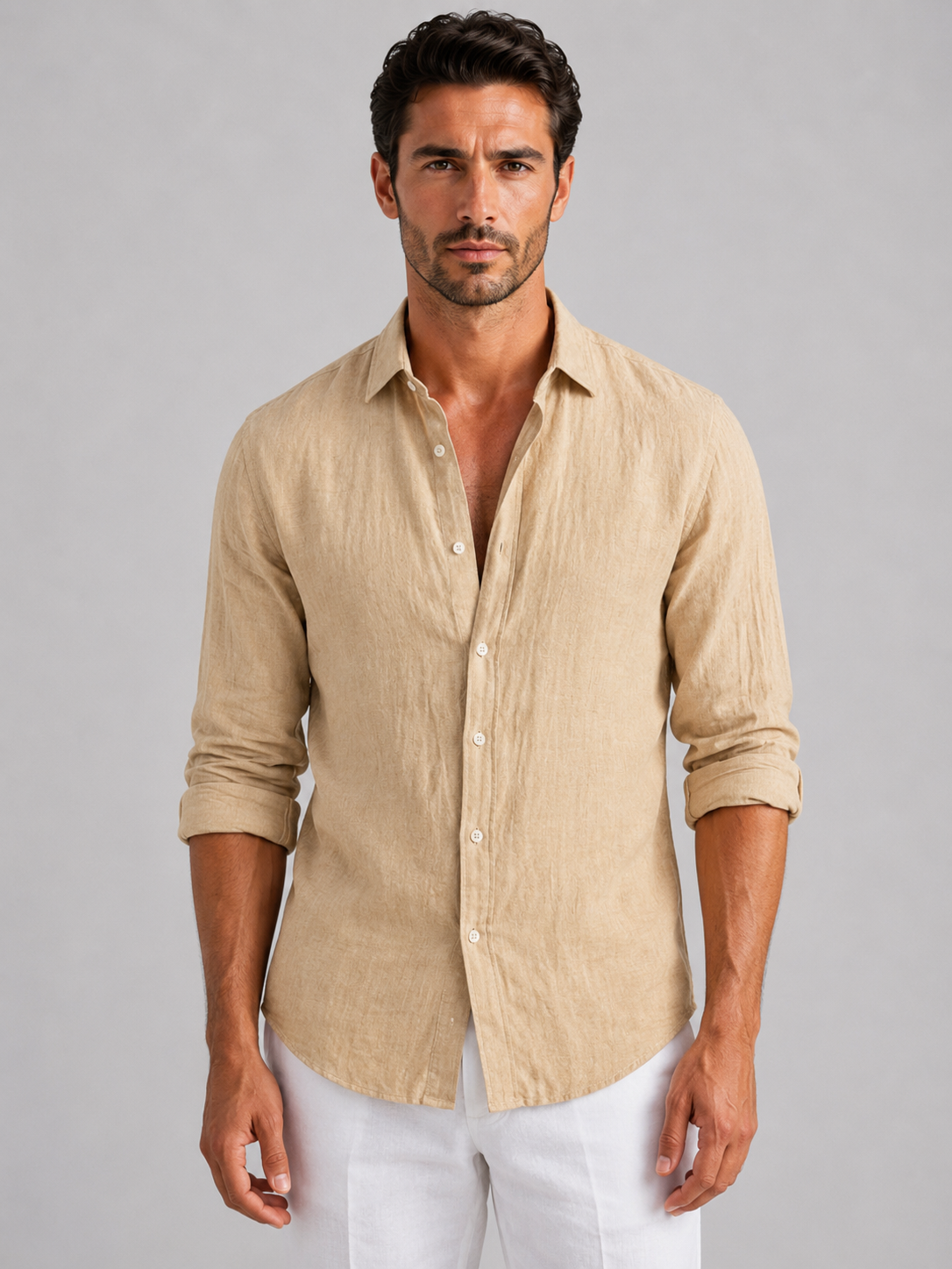 Men's Relaxed Fit Button-Up Summer Shirt Short Sleeve Casual Everyday Wear