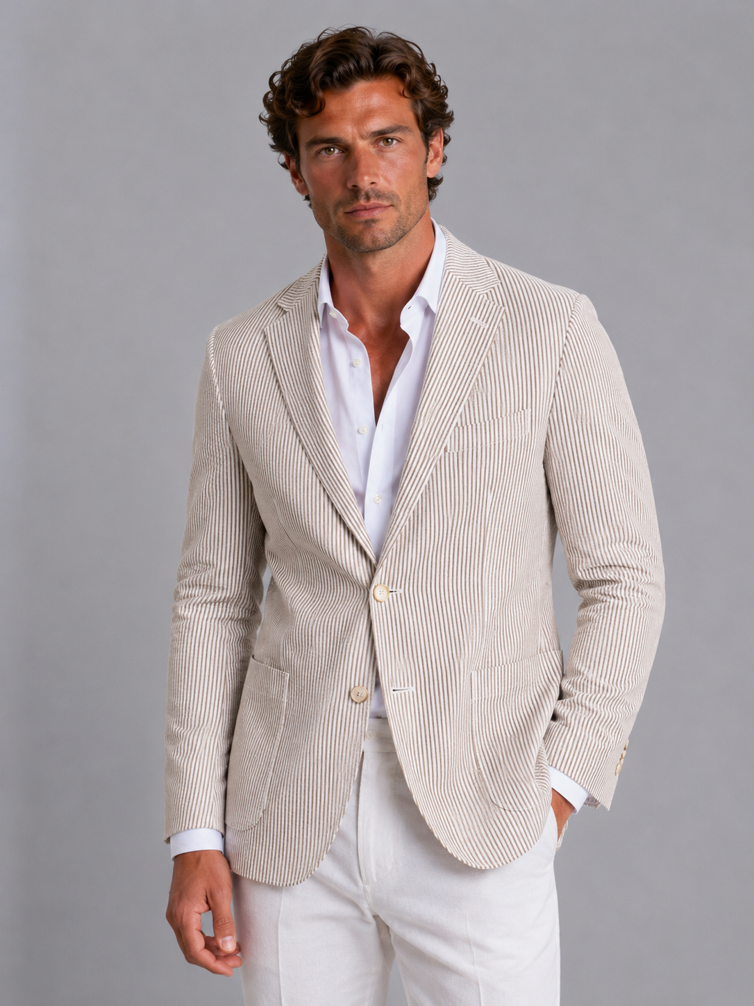 Men's Casual Striped Blazer | Summer