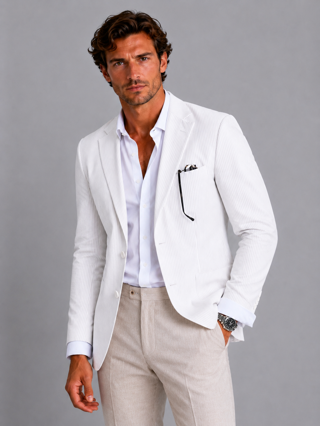 Men's Casual Striped Blazer | Summer