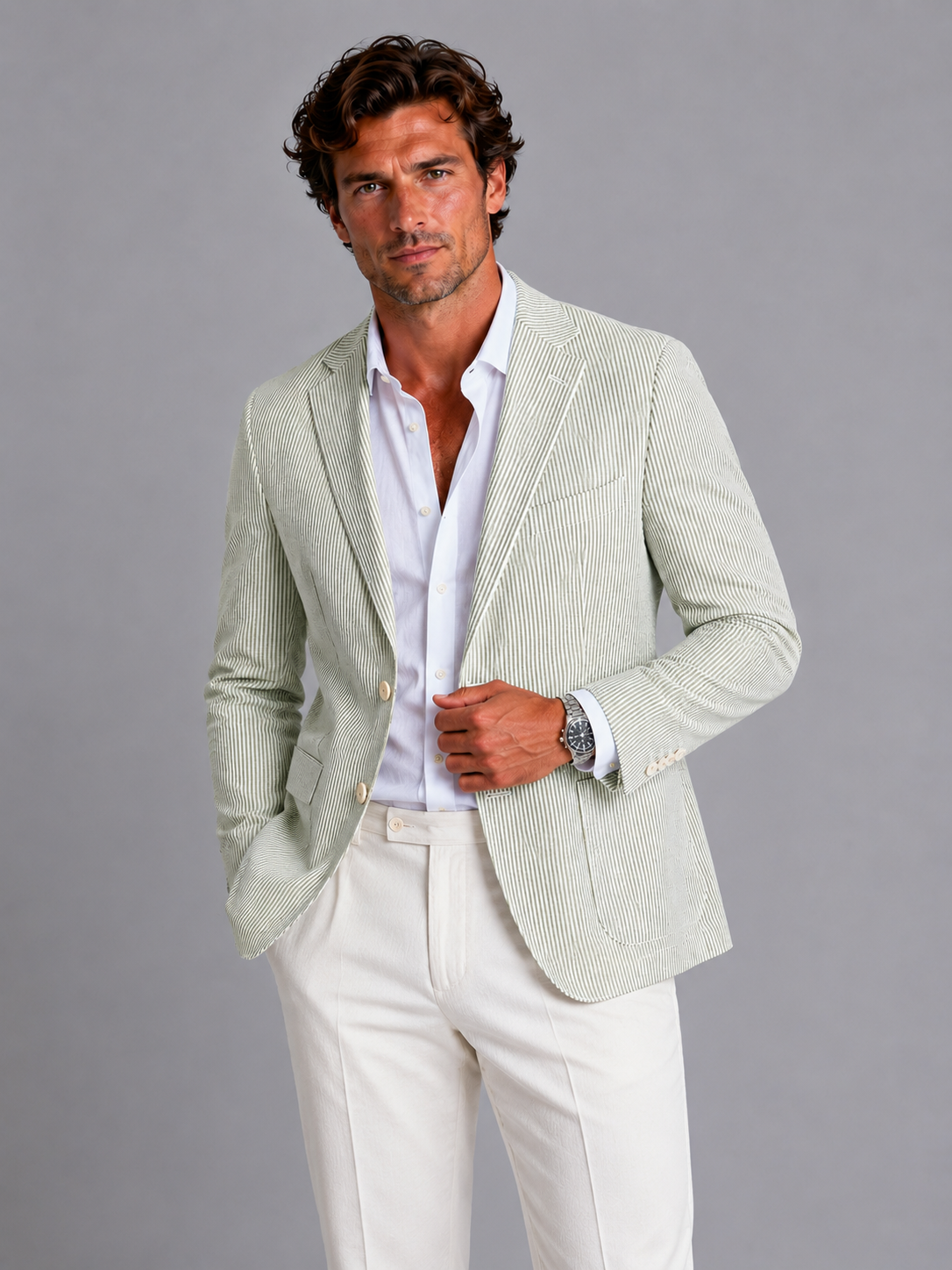 Men's Casual Striped Blazer | Summer