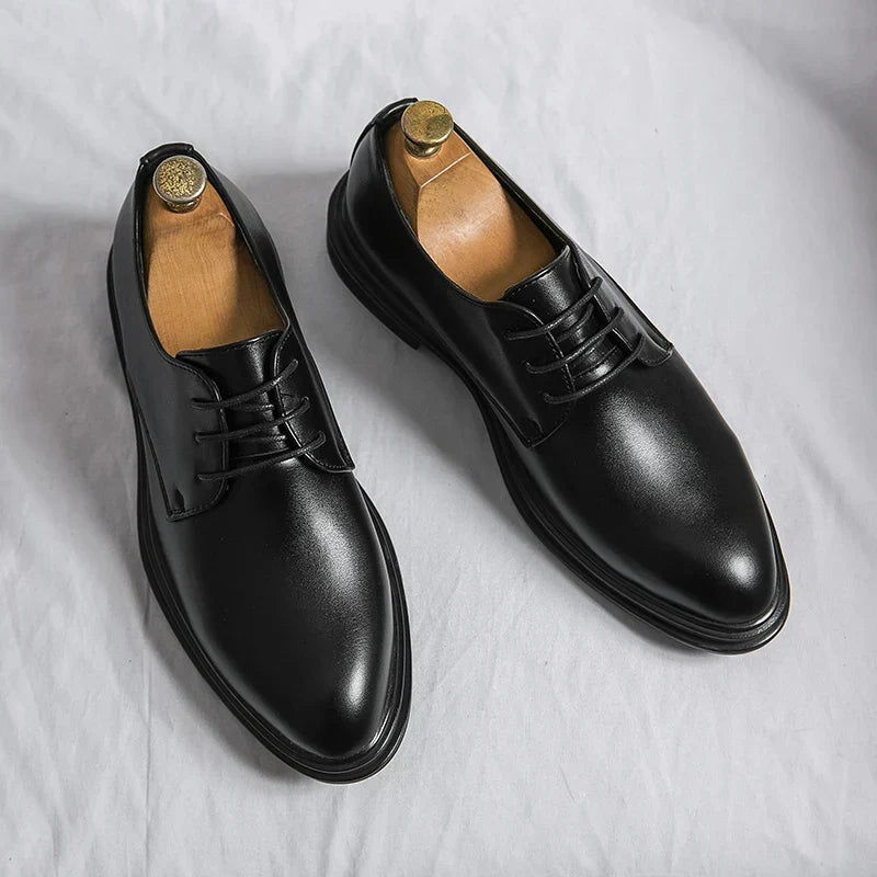 Men's Derby Shoes Classic Lace-Up Design Formal Style Versatile Everyday Wear
