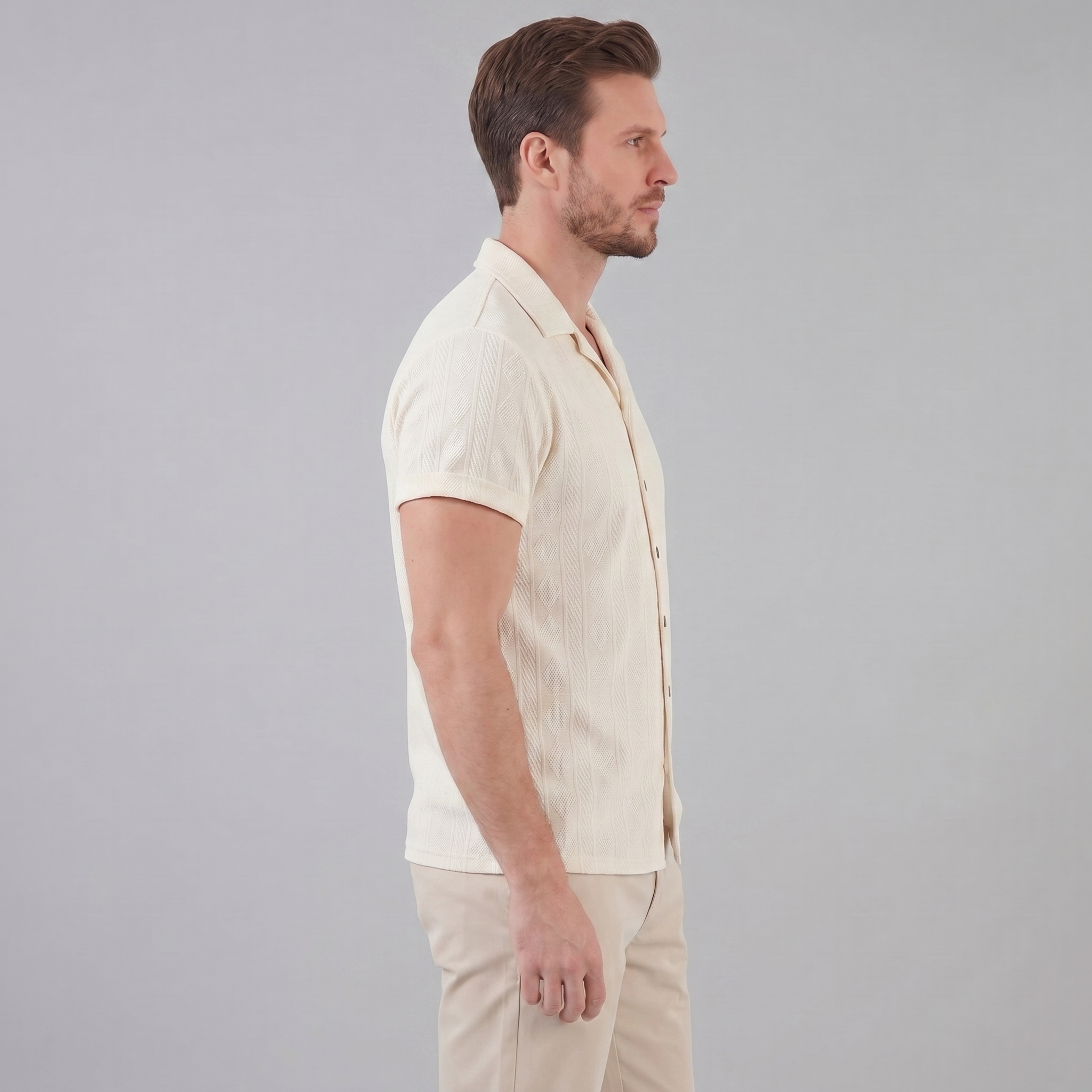 Men’s Casual Camp Collar Button Shirt | Short Sleeve