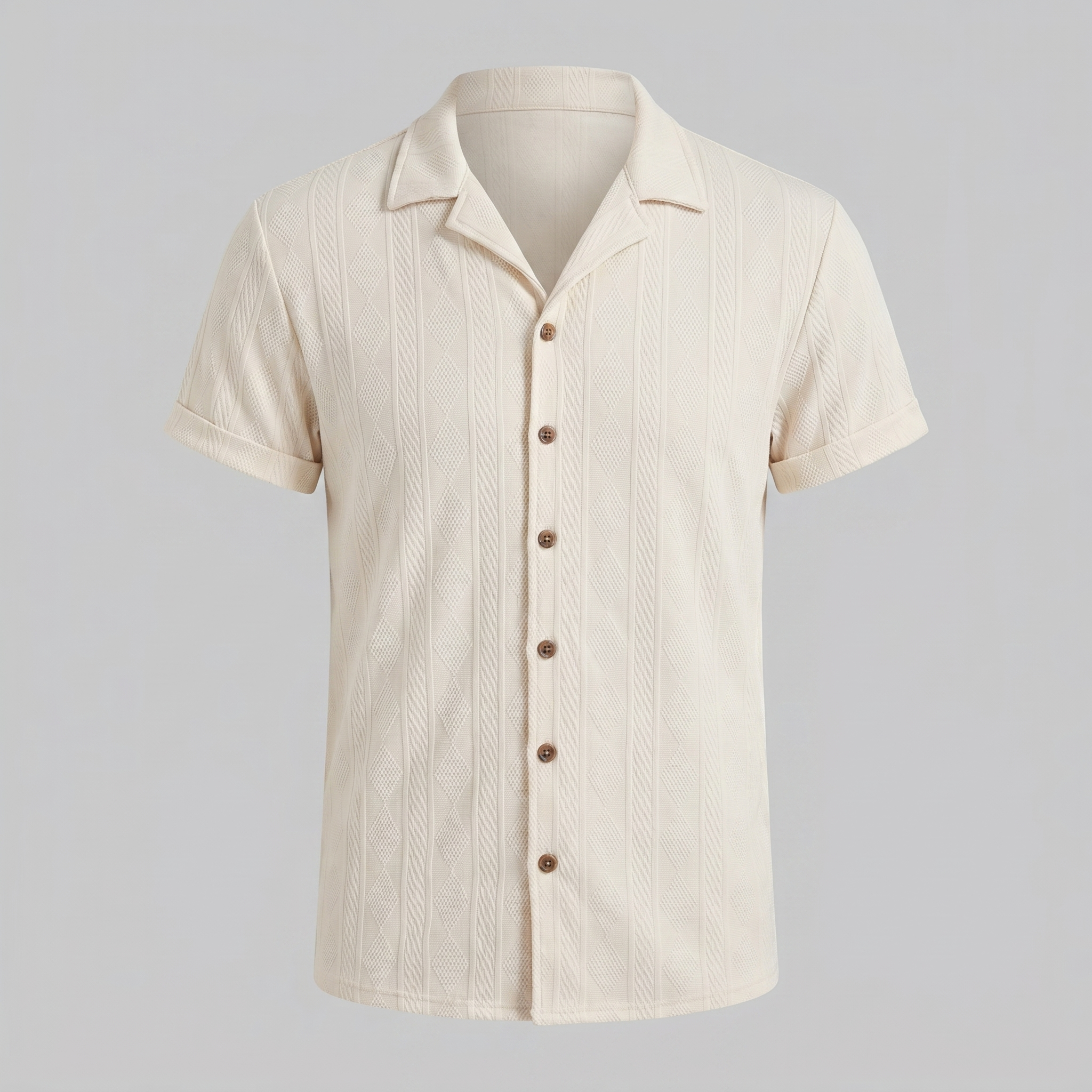 Men’s Casual Camp Collar Button Shirt | Short Sleeve