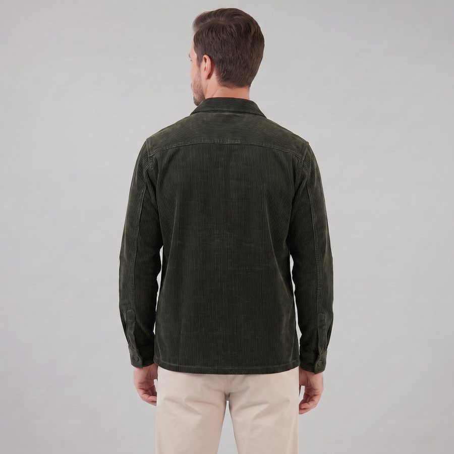 Men's Corduroy Overshirt Button-Up Shacket Relaxed Fit Casual Layering Everyday Smart-Casual Vintage Thatcher