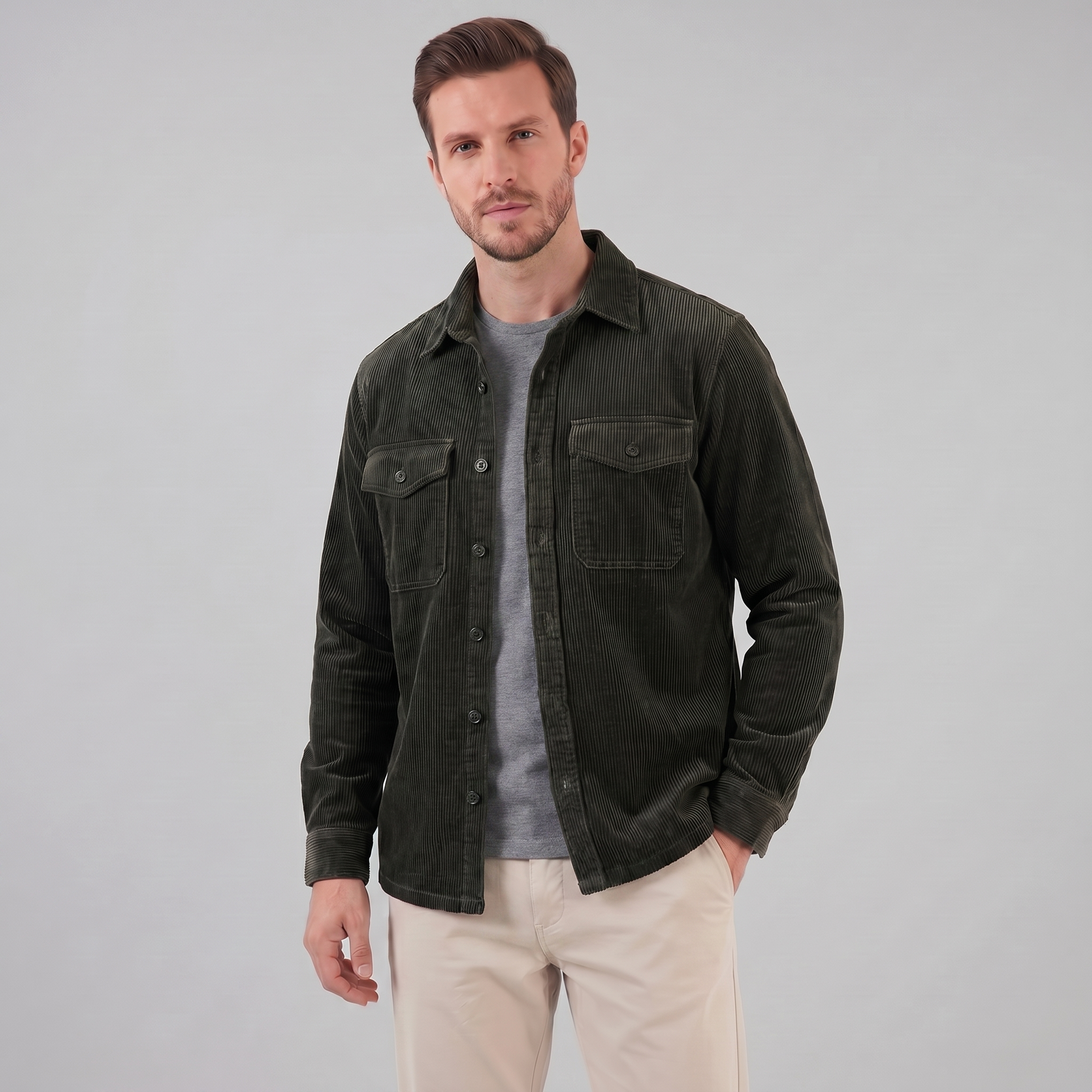 Men's Stylish Corduroy Overshirt | Casual