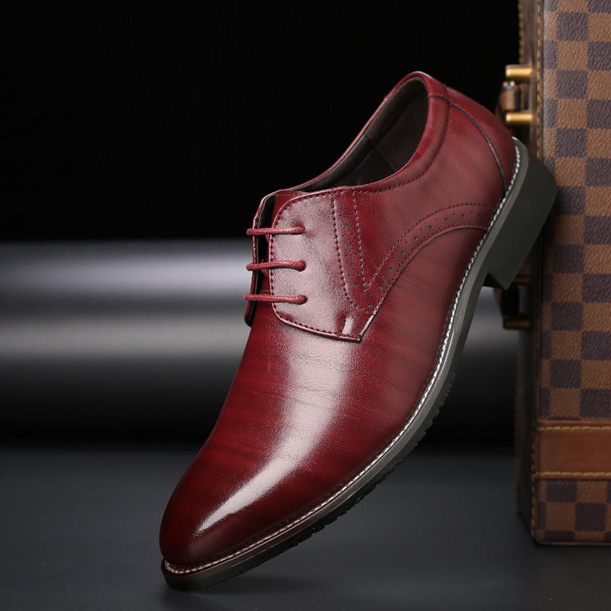 Men's Formal Shoes Lace-Up Derby Round Toe Classic Smart-Casual Office Business Wedding Everyday Leather Look