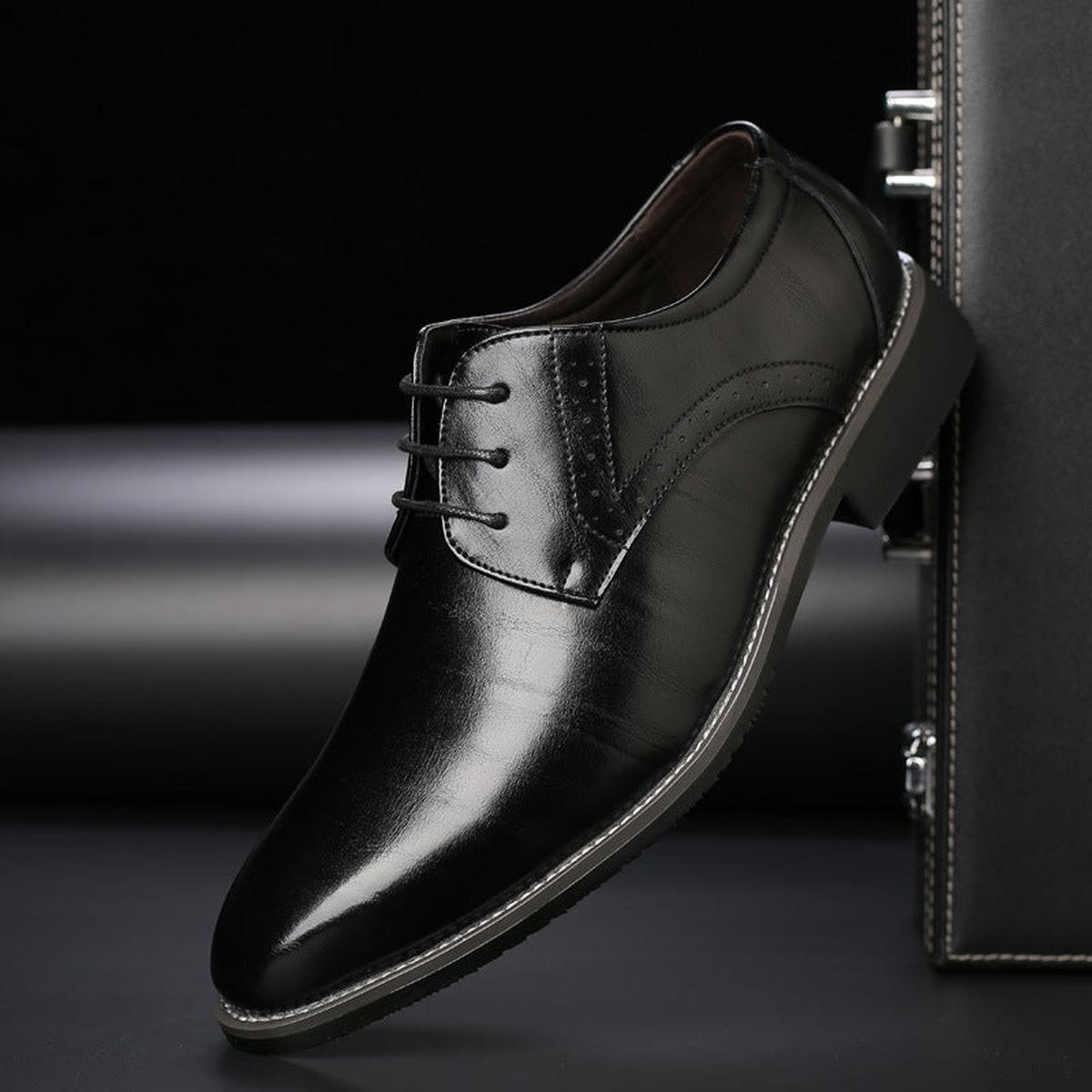 Men's Formal Shoes Lace-Up Derby Round Toe Classic Smart-Casual Office Business Wedding Everyday Leather Look