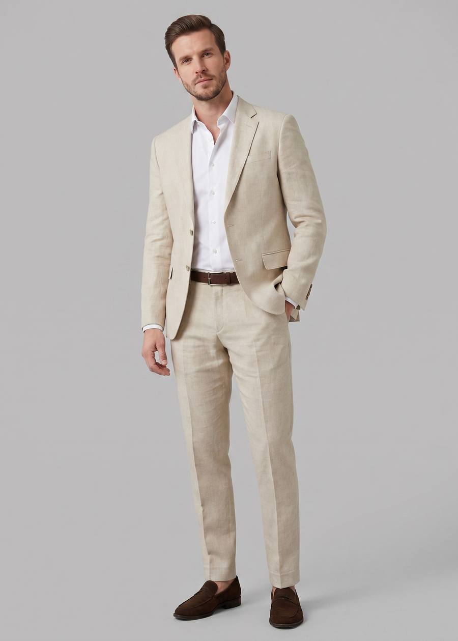 Men's Wedding Suit Set Two-Piece Blazer & Trousers Slim Fit Formal Tailored Elegant Occasion Business Sinclair