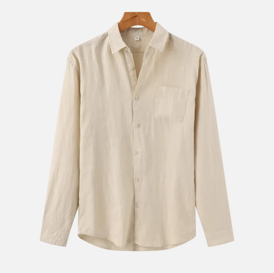 Men's Casual Shirt Long-Sleeve Button-Up Collared Smart-Casual Office Everyday Relaxed Fit Versatile Timeless Corley