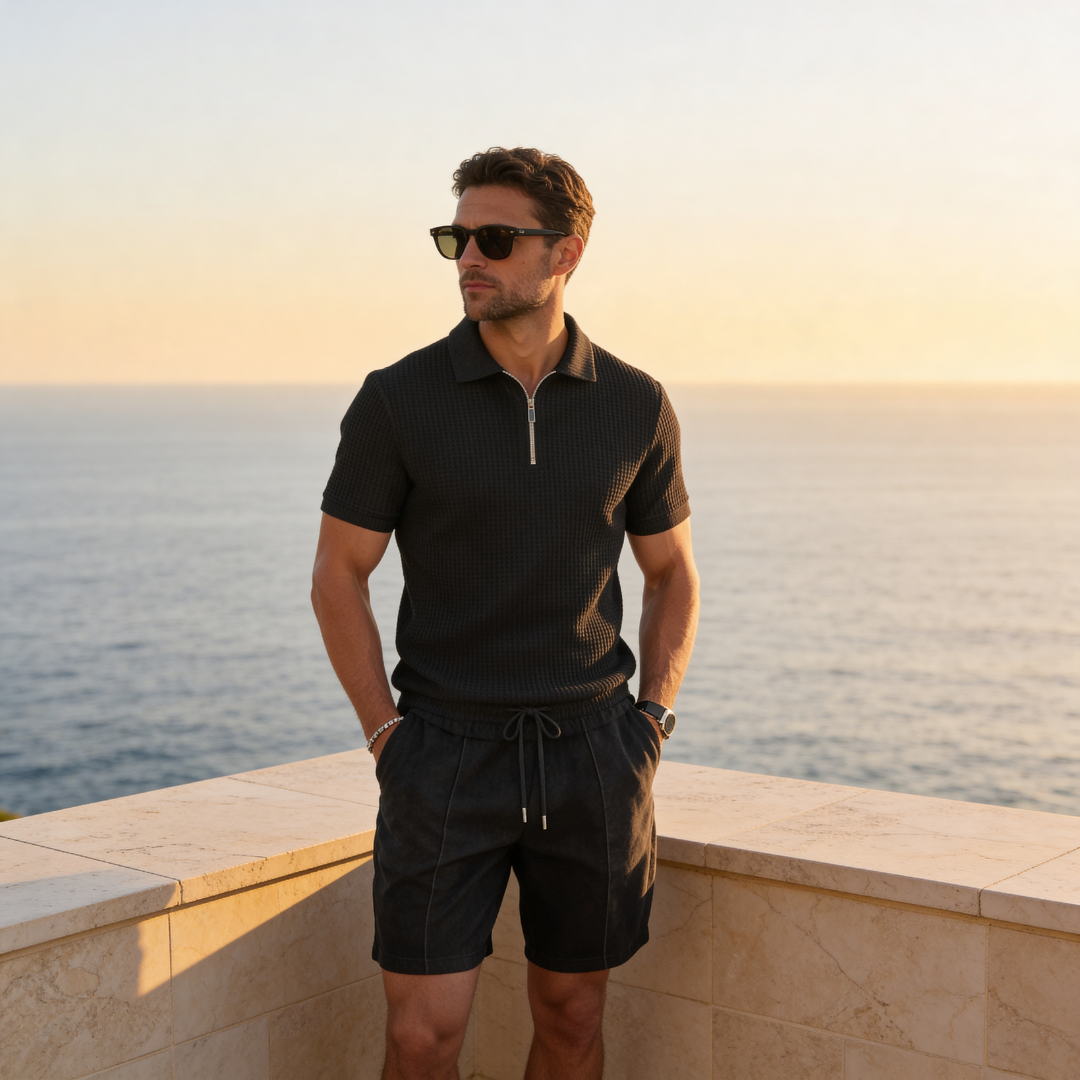 Men's Casual Polo Shirt and Shorts Set | Stylish