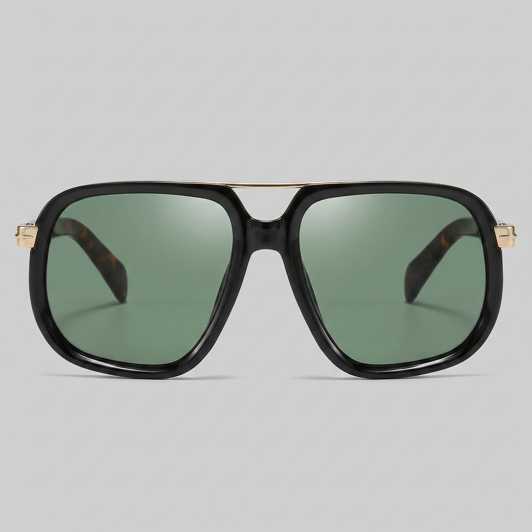 Men’s Stylish Square Double-Bridge Sunglasses | Trendy