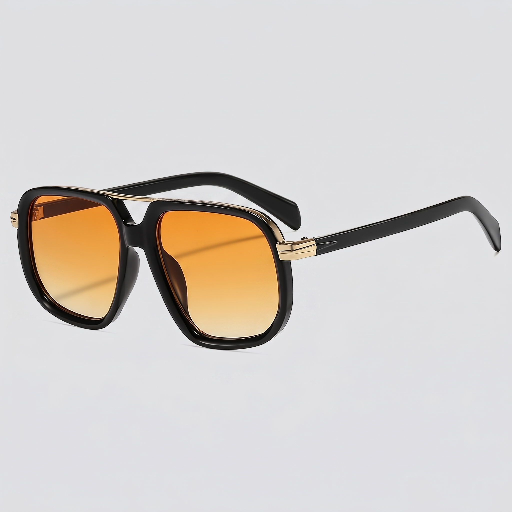 Men’s Stylish Square Double-Bridge Sunglasses | Trendy