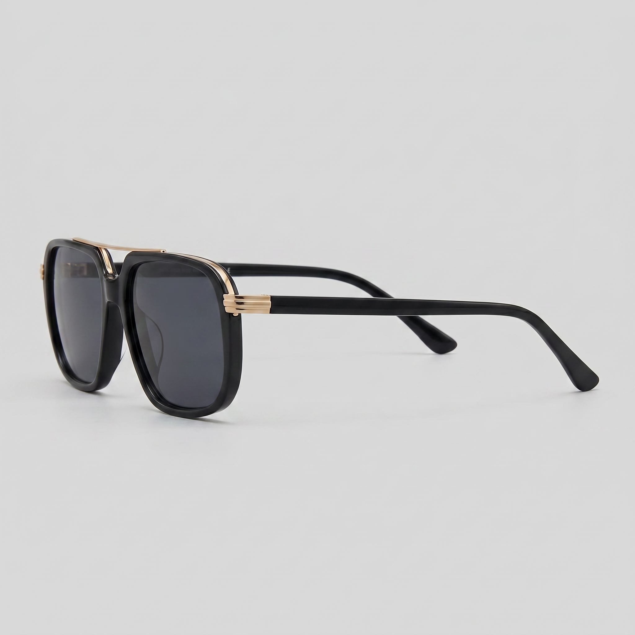 Men’s Stylish Square Double-Bridge Sunglasses | Trendy