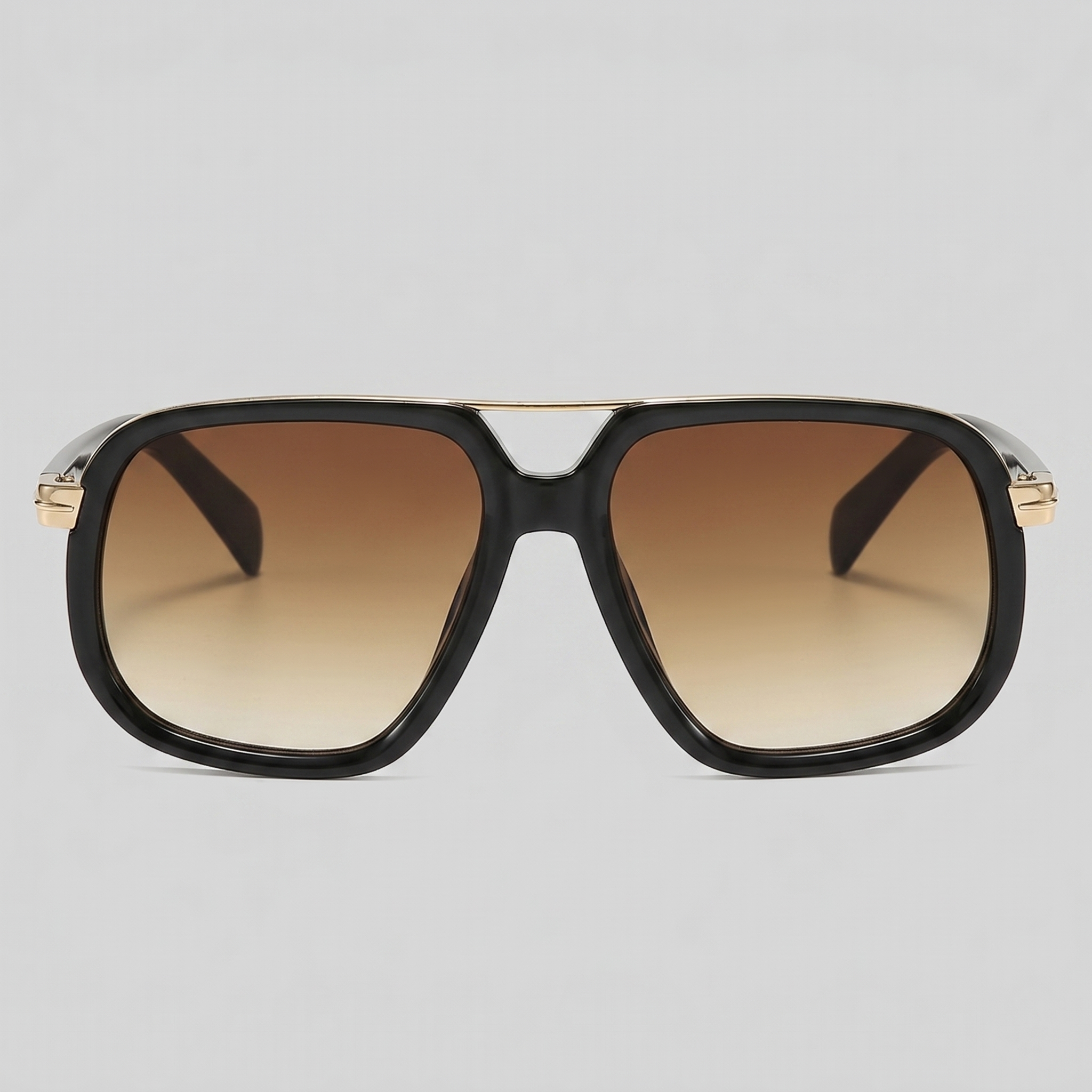 Men’s Stylish Square Double-Bridge Sunglasses | Trendy