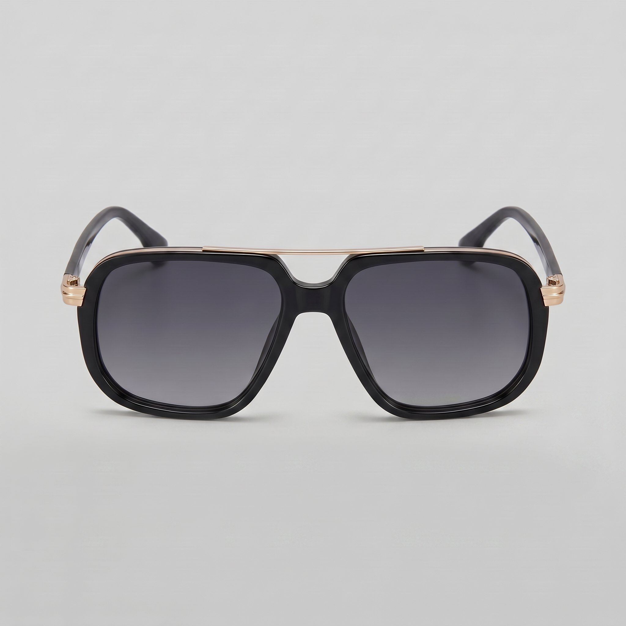Men’s Stylish Square Double-Bridge Sunglasses | Trendy
