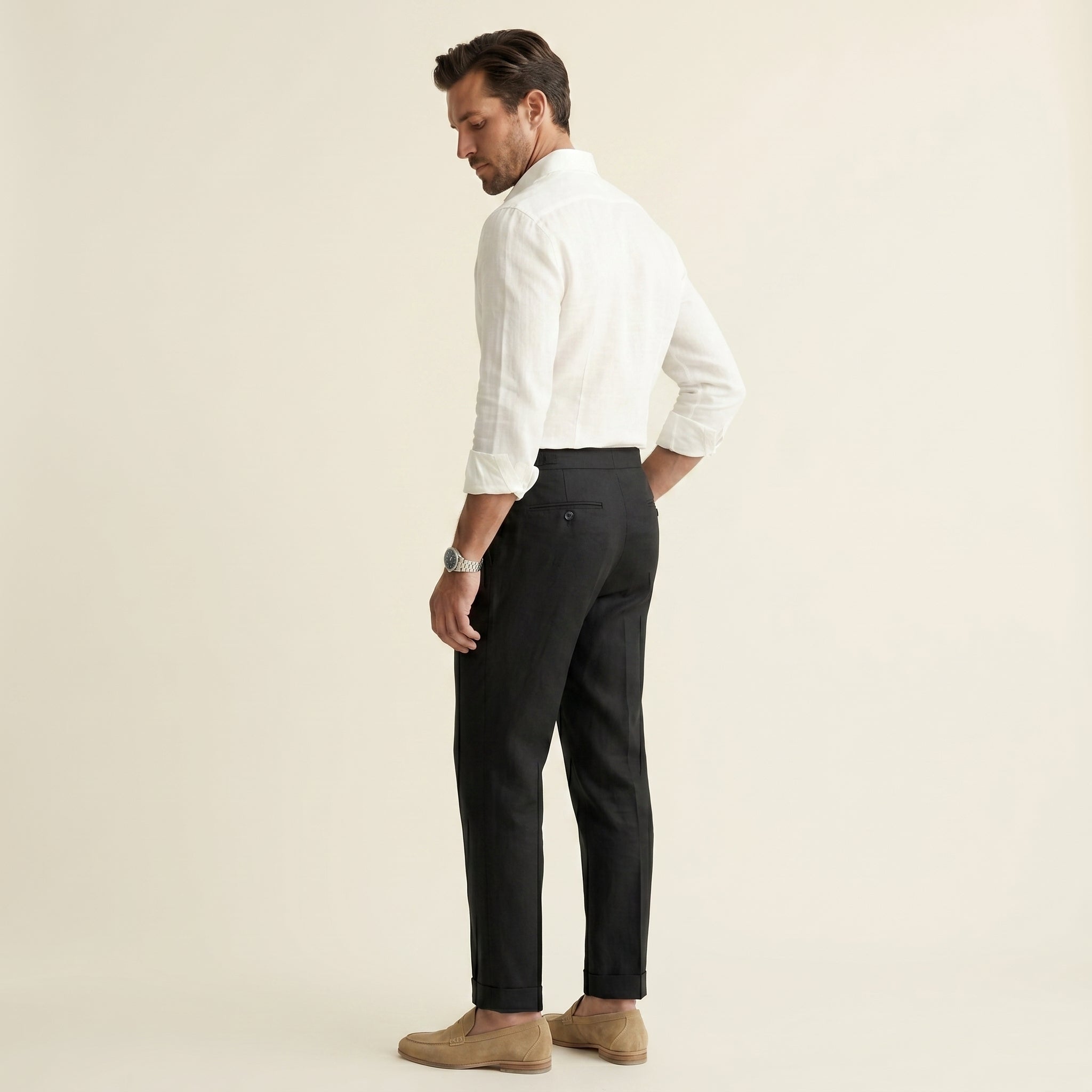 Men's Stylish High-Waist Trousers | Tailored