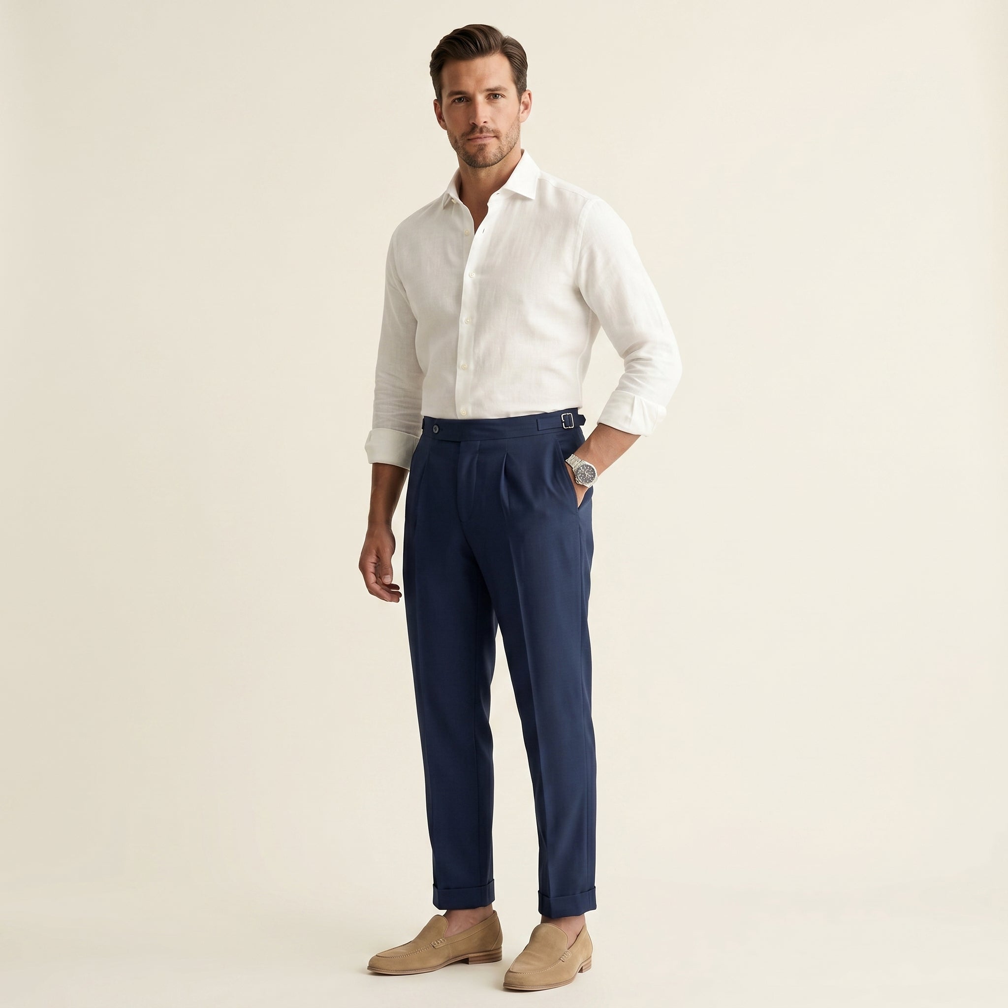Men's Stylish High-Waist Trousers | Tailored