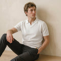 Men’s Textured Open-Collar Polo Shirt | Casual