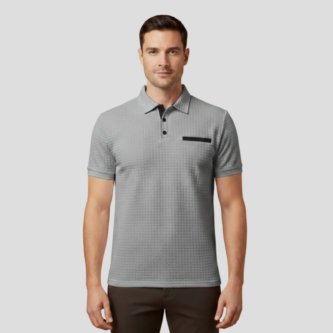 Men's Elegant Checkered Polo Top