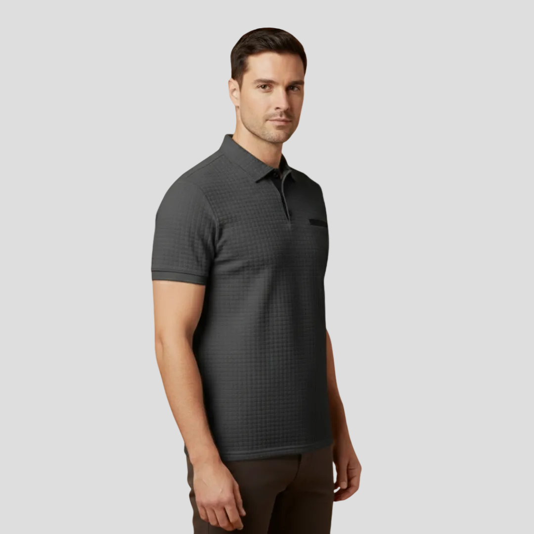Men's Elegant Checkered Polo Top