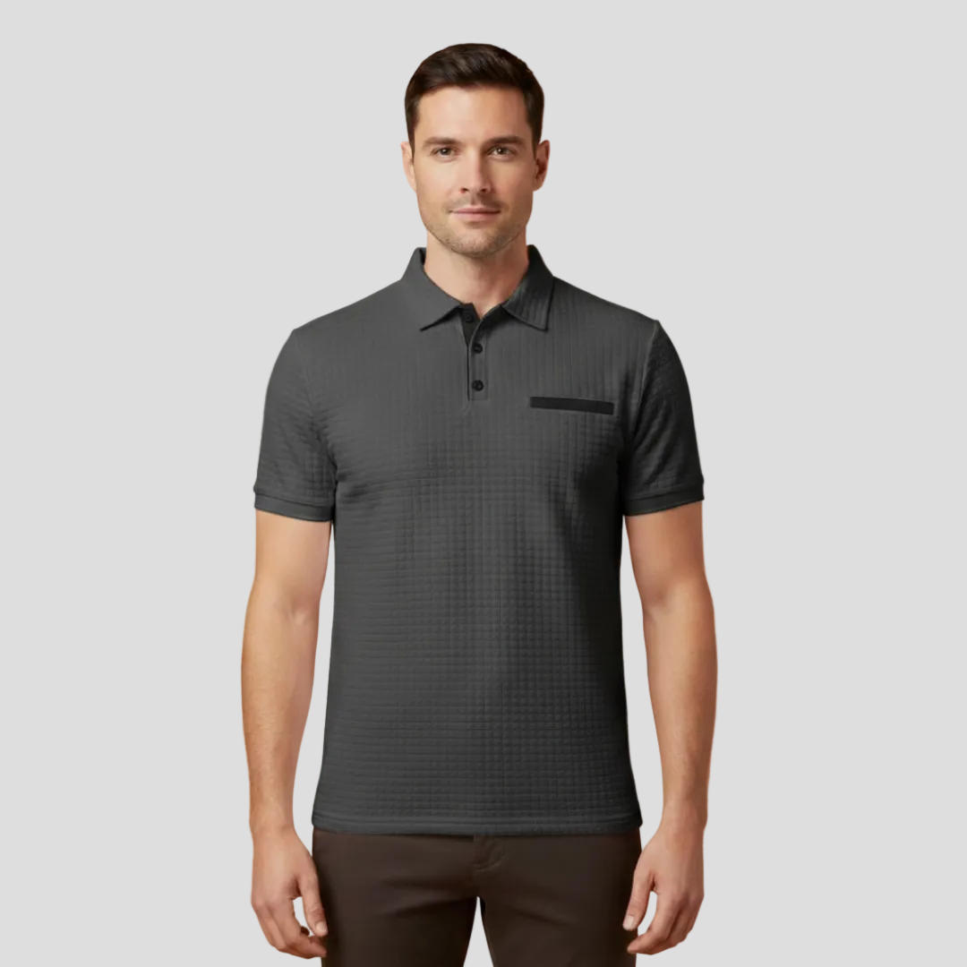Men's Elegant Checkered Polo Top