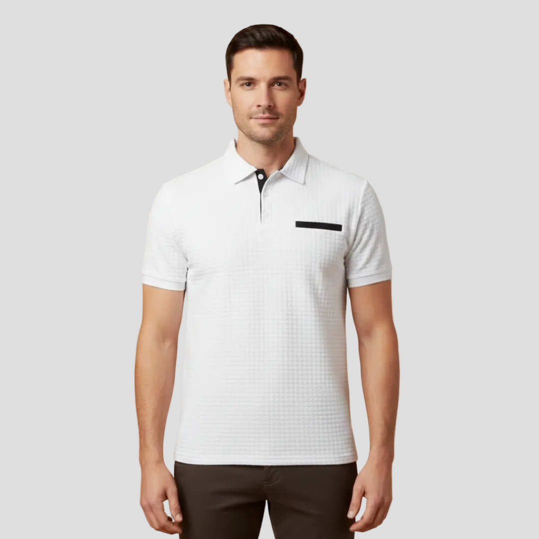 Men's Elegant Checkered Polo Top