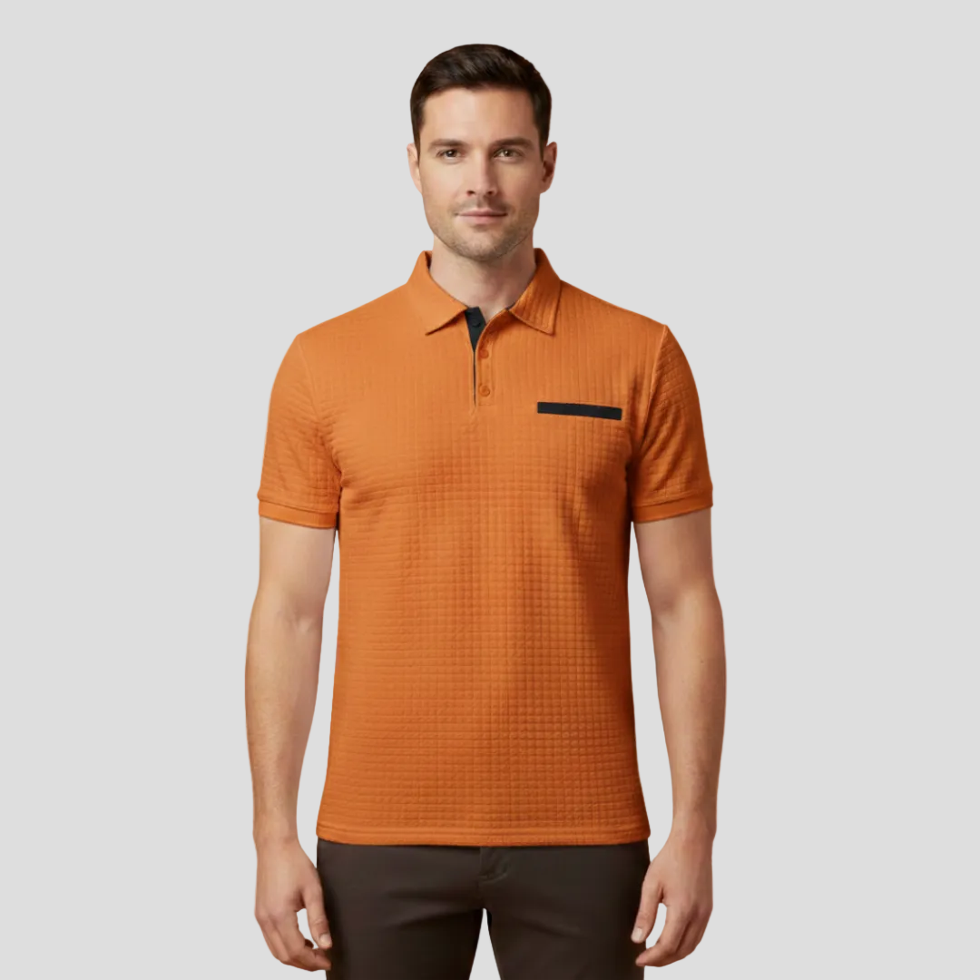 Men's Elegant Checkered Polo Top
