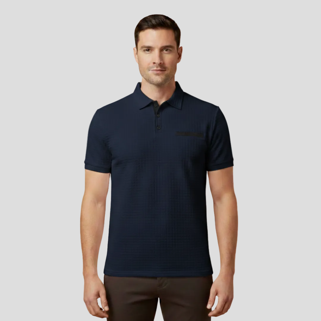 Men's Elegant Checkered Polo Top