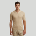 Men's Ribbed V-Neck Polo