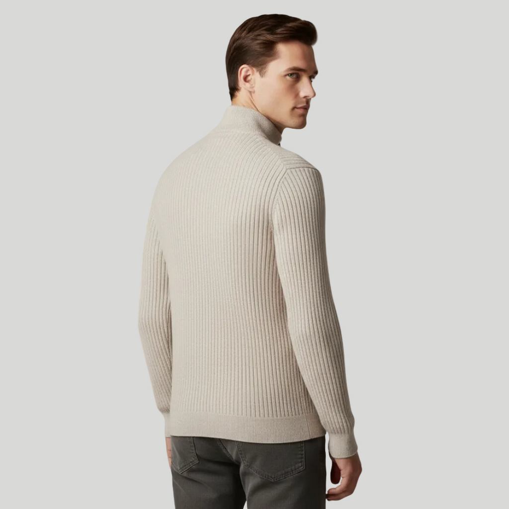 Mens's Ribbed Half-Zip Jumper
