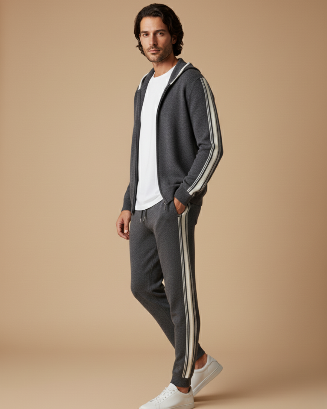 Men's Casual Tracksuit Relaxed Fit Long Sleeve Zip-Up Sporty Everyday
