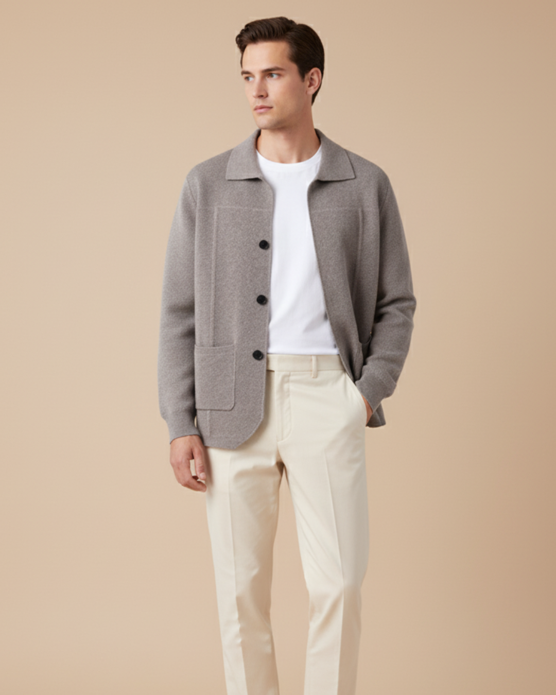 Men's Button-Up Overshirt Relaxed Fit Long Sleeve Classic Casual Everyday