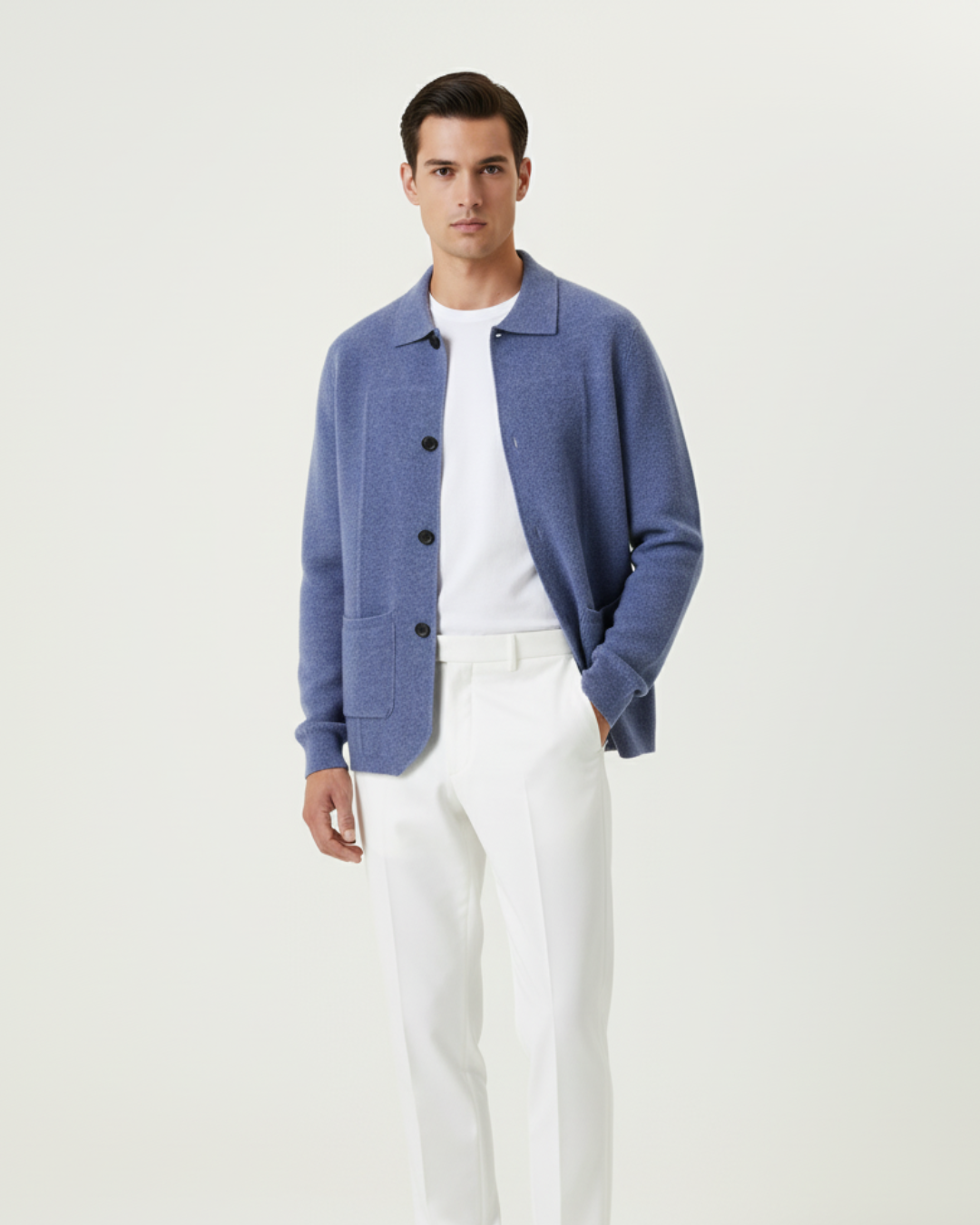 Men's Button-Up Overshirt Relaxed Fit Long Sleeve Classic Casual Everyday