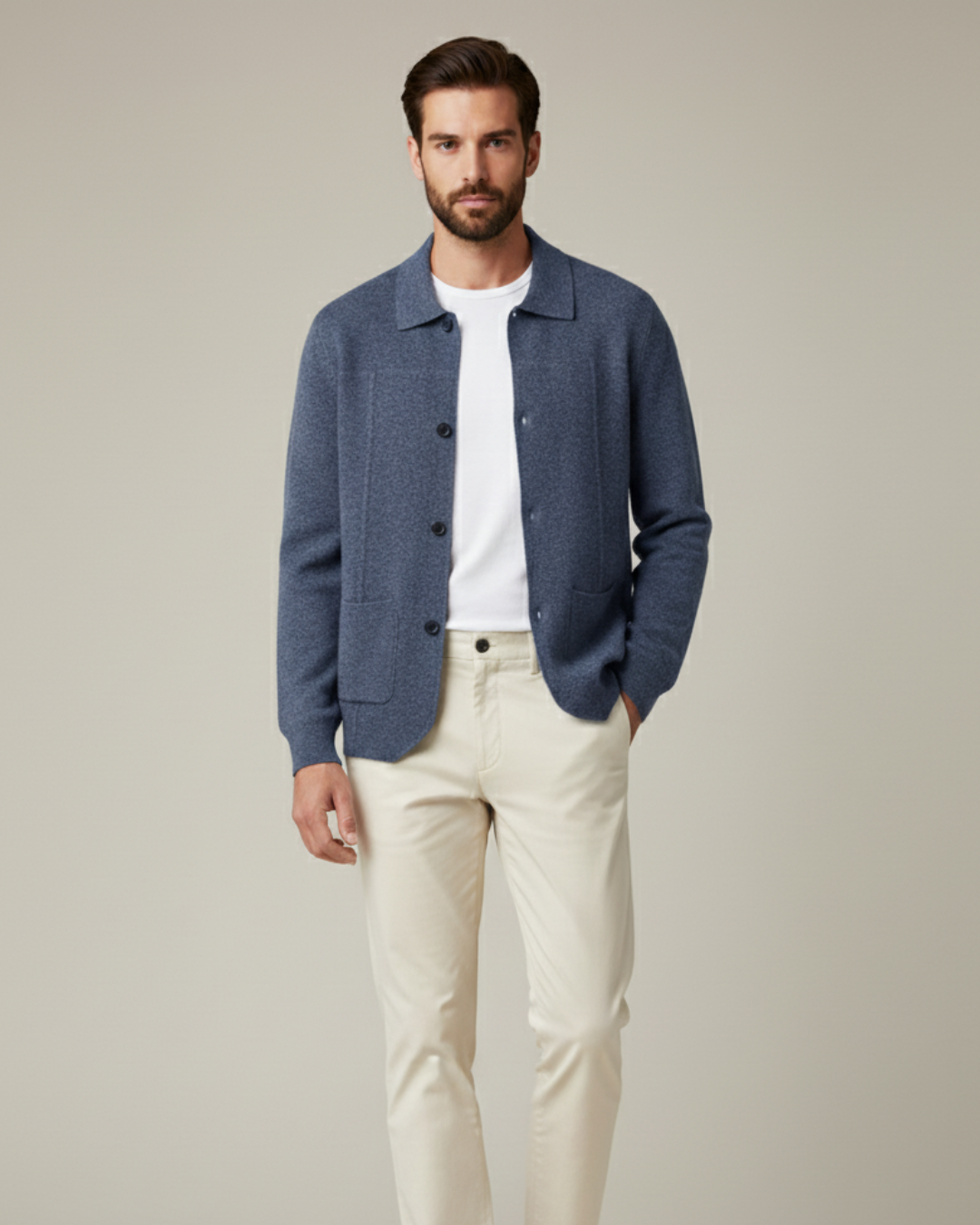 Men's Button-Up Overshirt Relaxed Fit Long Sleeve Classic Casual Everyday