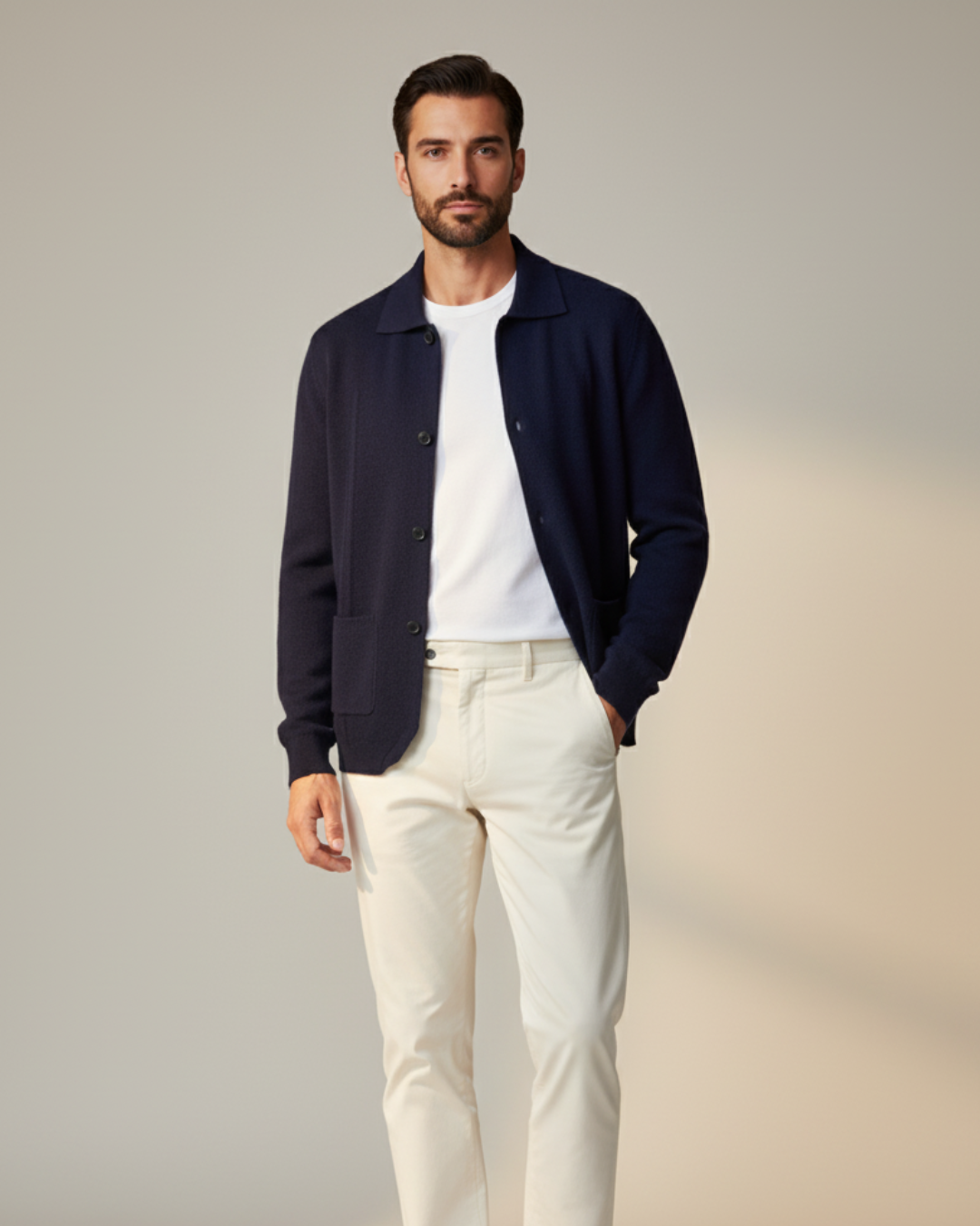 Men's Button-Up Overshirt Relaxed Fit Long Sleeve Classic Casual Everyday