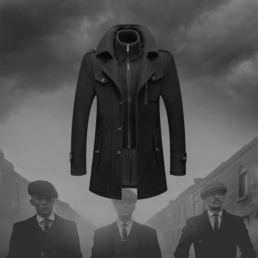 Men's Padded Winter Coat Layered Collar Front Zip Casual Outdoor