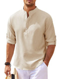 Men's Elegant Henley Fashion Shirt | 3/4 Sleeve