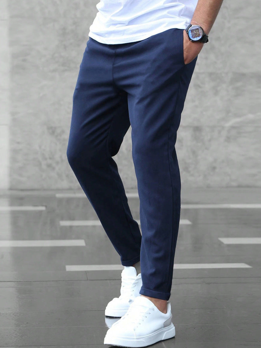 Men's Tailored Trousers Slim Fit Classic Style Versatile Everyday Wear
