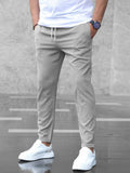 Men's Jogger Chinos Slim Fit Stretch Tapered Elastic Cuff Drawstring Smart-Casual Casual Everyday Versatile Brock