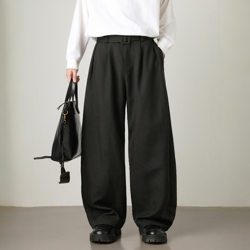 Men's Wide Leg Belted Trousers